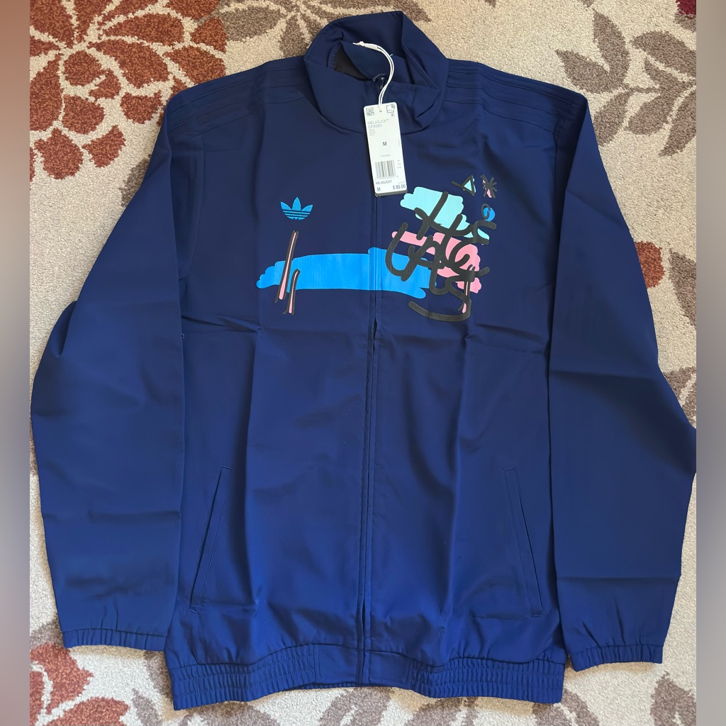 Adidas Skateboarding X Hlas Jacket Dark Blue Cf8383 Size Medium Brand New